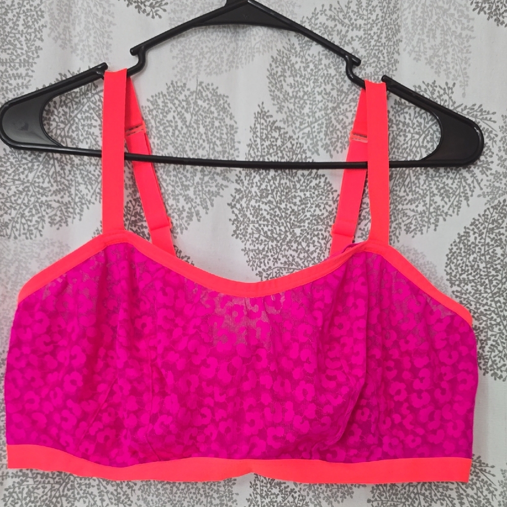 Vibrant Pink and Orange Women's Bra